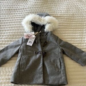 Kids Gray Hooded Coat